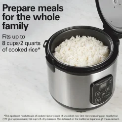 8 Cup Capacity (Cooked) Rice Cooker & Food Steamer
