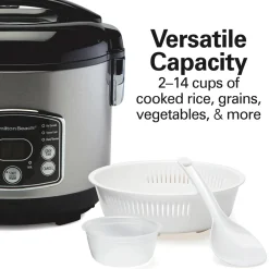 2-14 Cup Capacity (Cooked) Rice/Hot Cereal Cooker