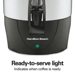 40 Cup Coffee Urn, Black & Stainless