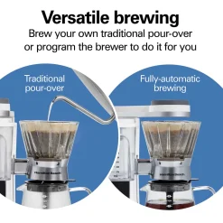 8 Cup Convenient Craft™ Automatic or Manual Pour-Over Coffee Brewer, White