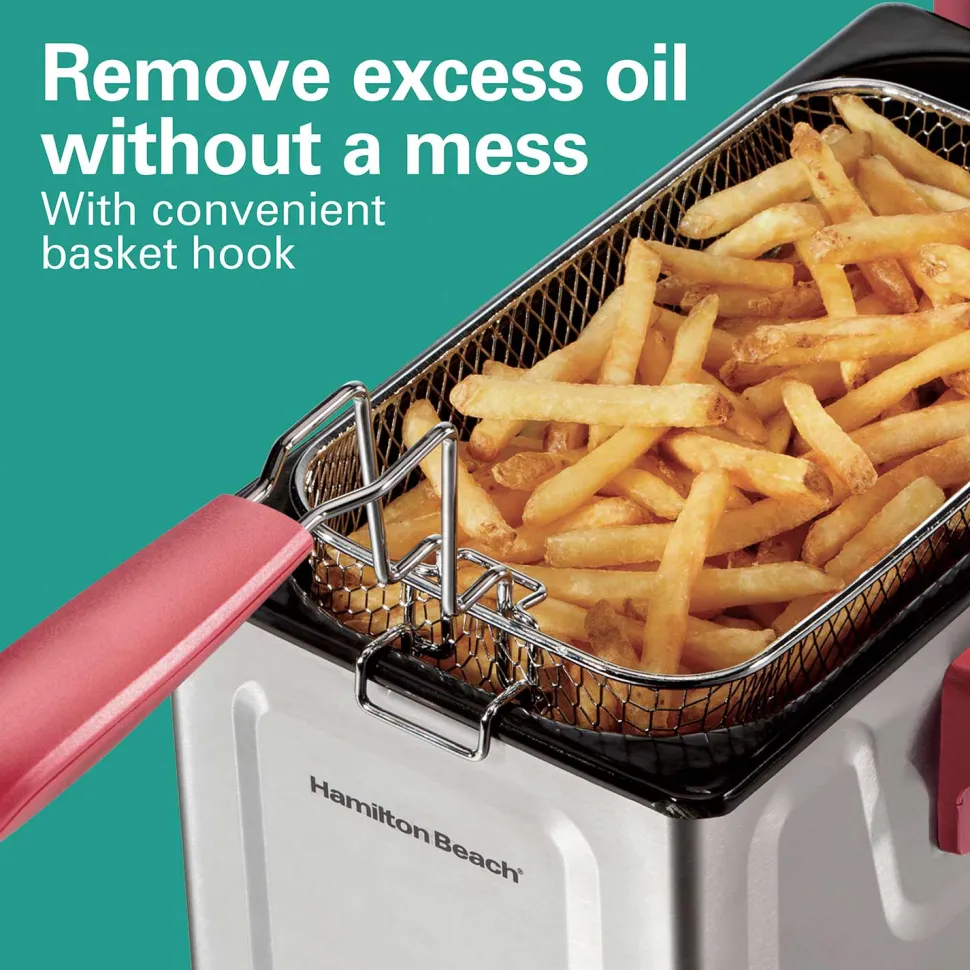 8 Cup Deep Fryer, Red