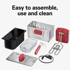 8 Cup Deep Fryer, Red