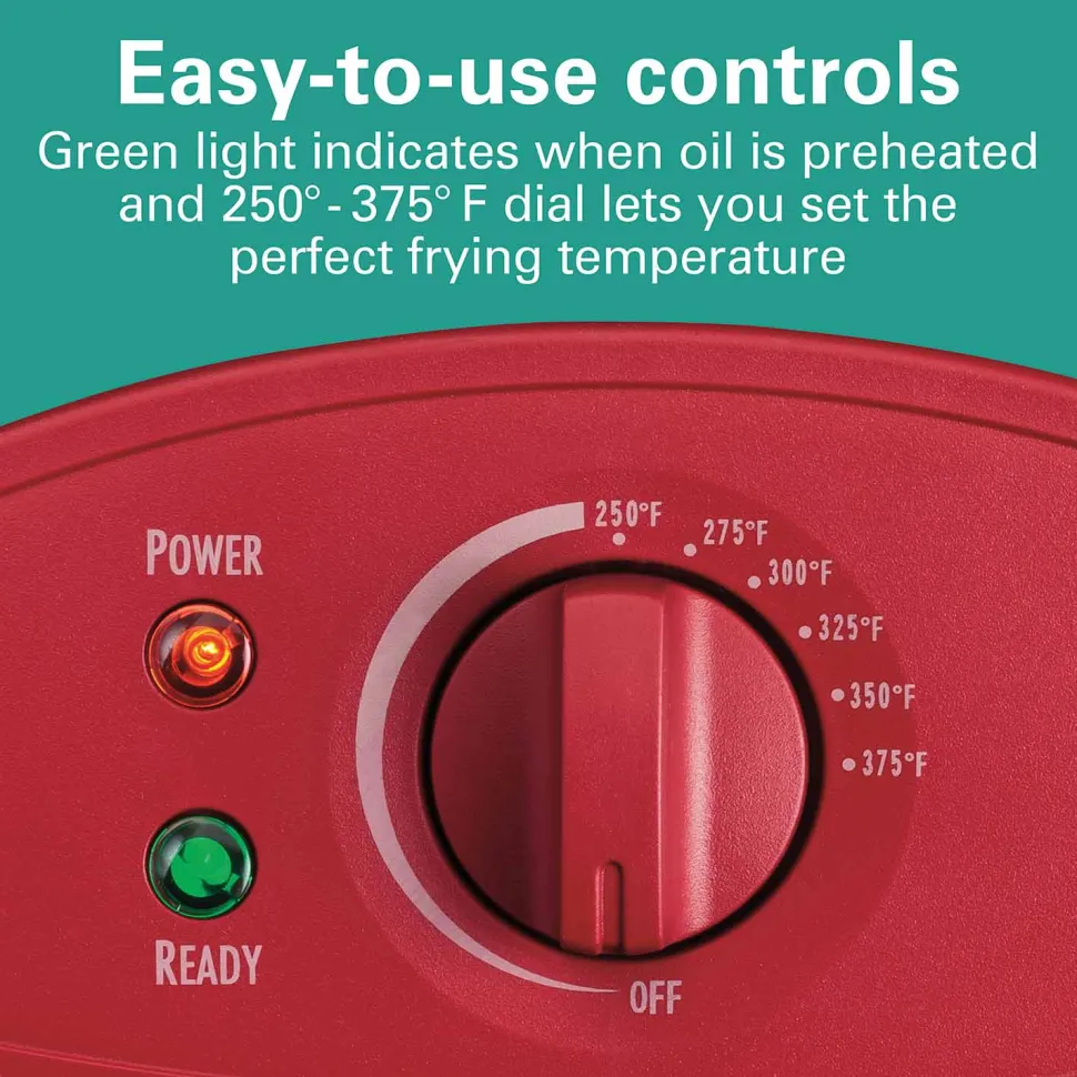 8 Cup Deep Fryer, Red