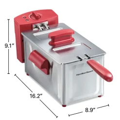 8 Cup Deep Fryer, Red