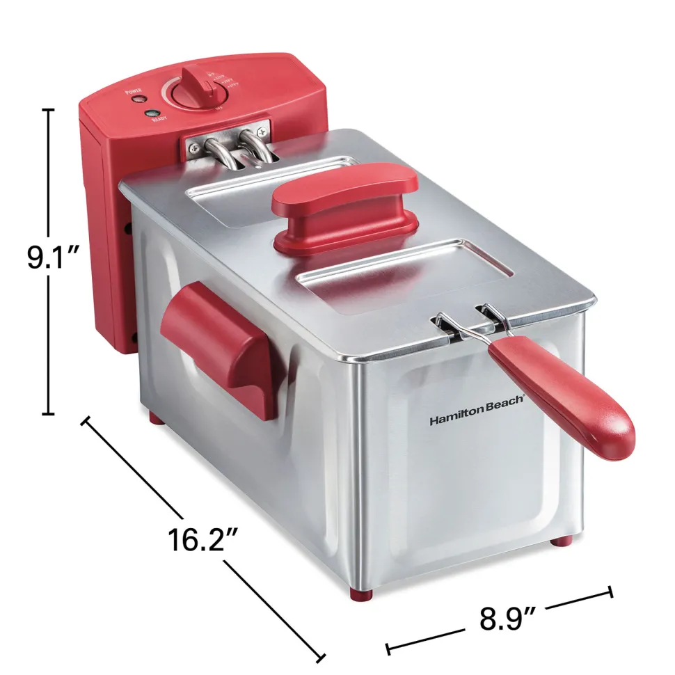 8 Cup Deep Fryer, Red