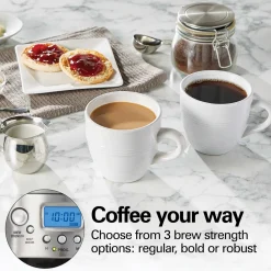 12 Cup Programmable Coffee Maker with Cone Filter, Black & Stainless