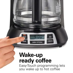 12 Cup Programmable Coffee Maker, Stainless Steel Accents