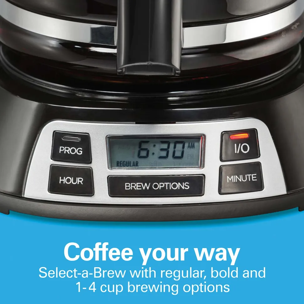 12 Cup Programmable Coffee Maker, Stainless Steel Accents