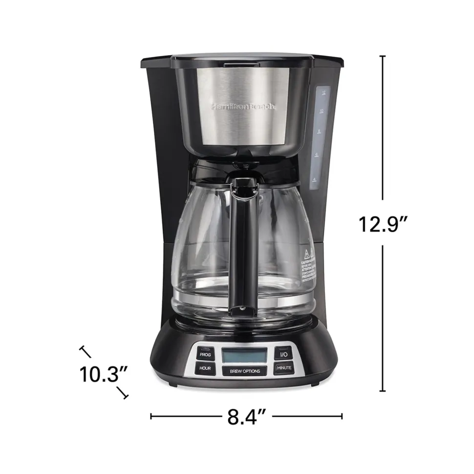 12 Cup Programmable Coffee Maker, Stainless Steel Accents