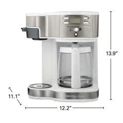 12 Cup 2-Way Programmable Coffee Maker White