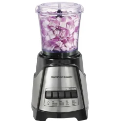 12 Function Blender & Chopper with Mess-free 40oz Glass Jar, 700W Black & Stainless
