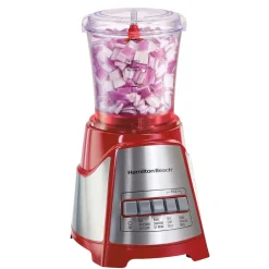 12 Function Blender & Chopper with 40oz Glass Jar, 700W Red