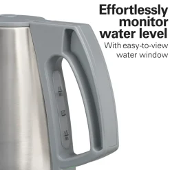 1 Liter Electric Kettle, Gray & Stainless