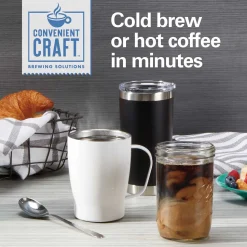 16 Oz. Convenient Craft Rapid Cold Brew and Hot Coffee Maker, White