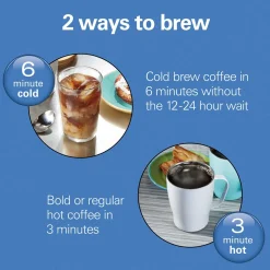 16 Oz. Convenient Craft Rapid Cold Brew and Hot Coffee Maker, White