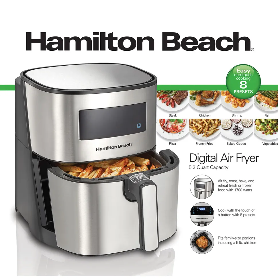 5.8 Quart/5.5 Liter Digital Air Fryer with Nonstick Basket