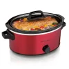 6 Quart Oval Slow Cooker, Red