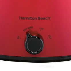6 Quart Oval Slow Cooker, Red