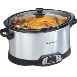8 Quart Programmable Countdown Slow Cooker, Silver