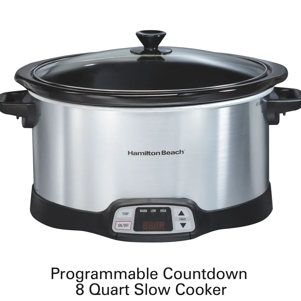 8 Quart Programmable Countdown Slow Cooker, Silver