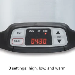 8 Quart Programmable Countdown Slow Cooker, Silver