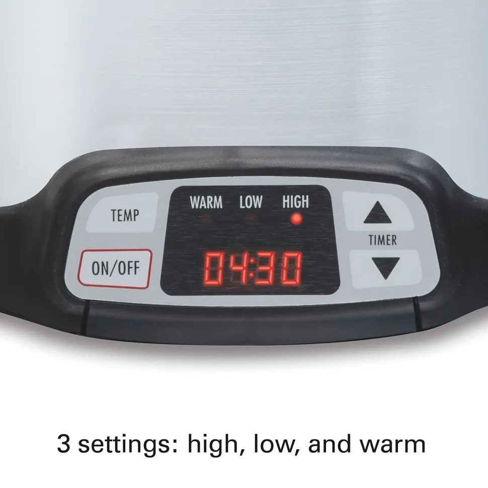 8 Quart Programmable Countdown Slow Cooker, Silver