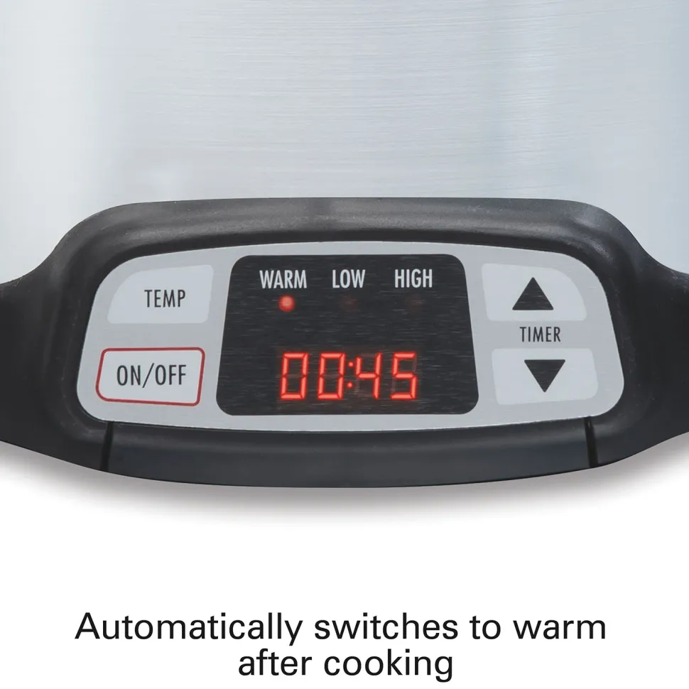 8 Quart Programmable Countdown Slow Cooker, Silver