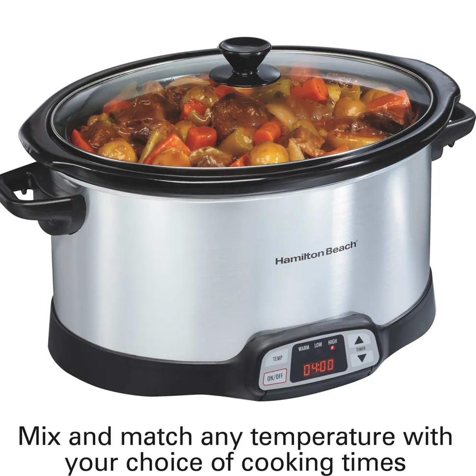 8 Quart Programmable Countdown Slow Cooker, Silver
