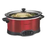7 Quart Programmable Slow Cooker, Red