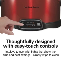 7 Quart Programmable Slow Cooker, Red