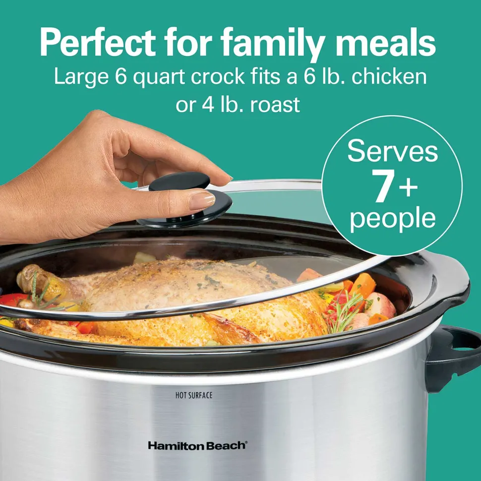 6 Quart Slow Cooker Chrome