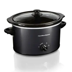 3 Quart Slow Cooker, Matte Black