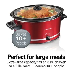 8 Quart Slow Cooker, Red