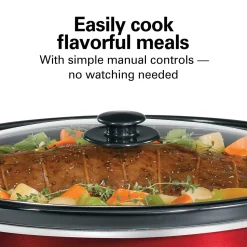 8 Quart Slow Cooker, Red