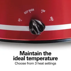 8 Quart Slow Cooker, Red