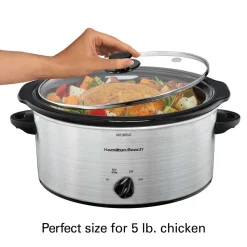 5 Quart Slow Cooker, Silver