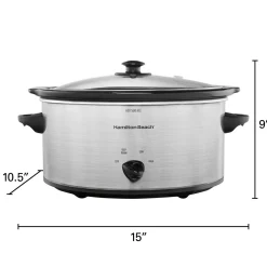 5 Quart Slow Cooker, Silver