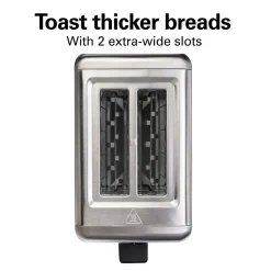 2 Slice Brushed Toaster with Extra-Wide Slots Stainless Steel
