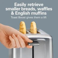 2 Slice Brushed Toaster with Extra-Wide Slots Stainless Steel