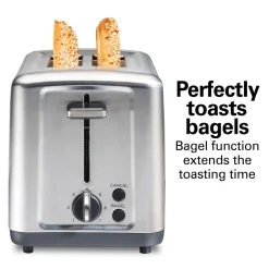 2 Slice Brushed Toaster with Extra-Wide Slots Stainless Steel