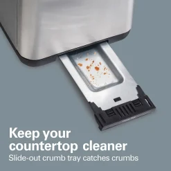 2 Slice Brushed Toaster with Extra-Wide Slots Stainless Steel