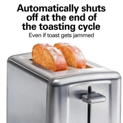 2 Slice Brushed Toaster with Extra-Wide Slots Stainless Steel
