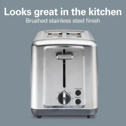 2 Slice Brushed Toaster with Extra-Wide Slots Stainless Steel