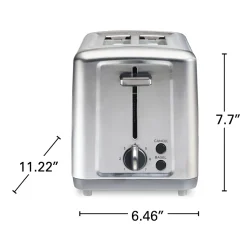 2 Slice Brushed Toaster with Extra-Wide Slots Stainless Steel