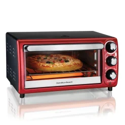 4 Slice Capacity Toaster Oven Red