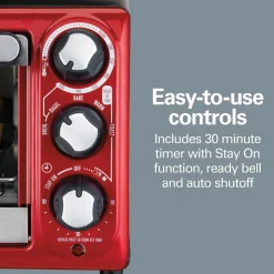 4 Slice Capacity Toaster Oven Red