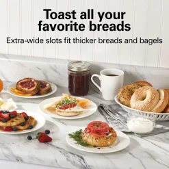 2 Slice Metal Toaster, Black