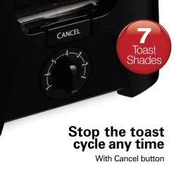 2 Slice Metal Toaster, Black