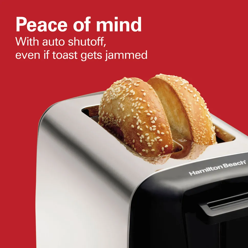 2 Slice Metal Toaster, Black