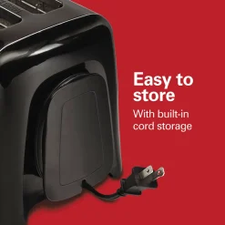 2 Slice Metal Toaster, Black